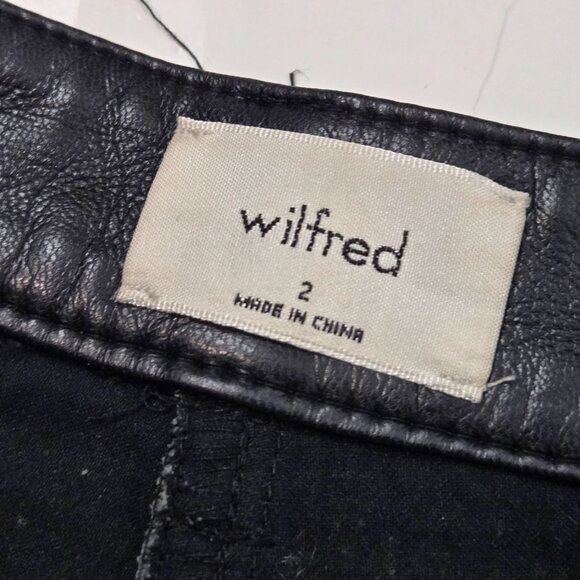 Aritzia Wilfred Free The Melina Leg Straight Vegan Leather Pants Black - Picture 8 of 10